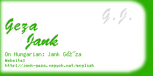 geza jank business card